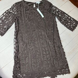 She + Sky Brown Lace Dress